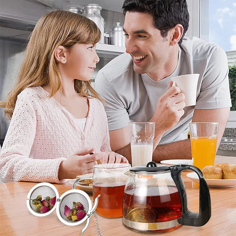 LMETJMA Infusor de té de malla de acero inoxidable, coladores de té, coladores de té, filtros coladores para té suelto, hierbas y especias JT148
