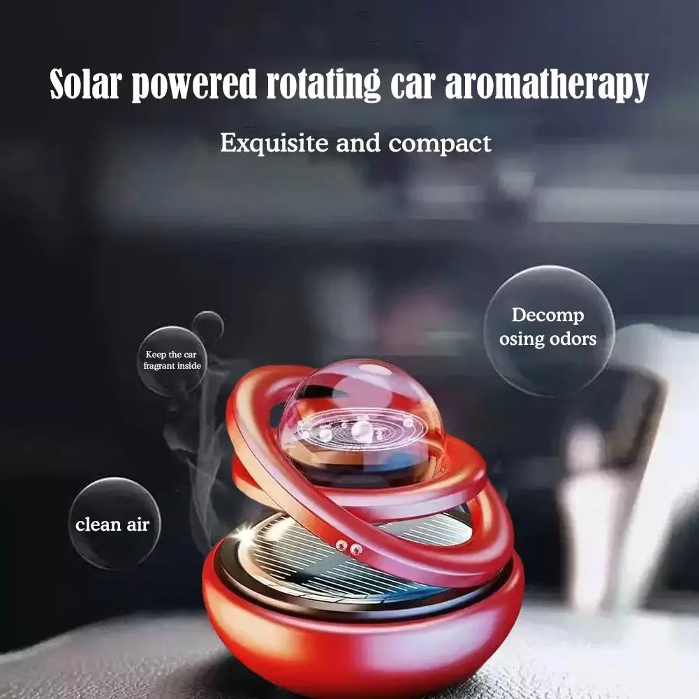 Ambientador Solar Giratorio para Coche, Difusor de Aromaterapia, Perfume para el Interior del Vehículo, Fragancia en Aerosol sin Pastillas ﻿