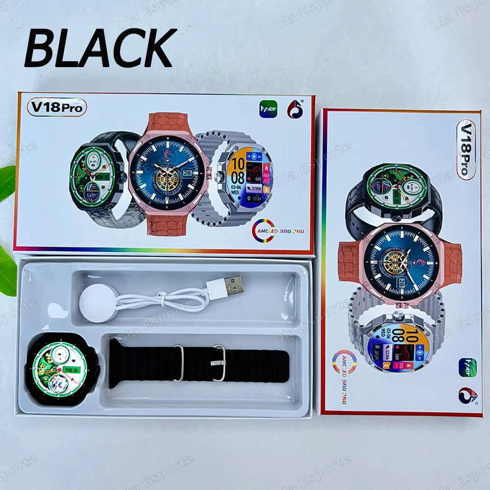 + 7 Uds correas reloj inteligente pantalla AMOLED 3D Dial GPS Bluetooth llamada IP68 impermeable Smartwatch hombres mujeres para Android IOS 2025 nuevo