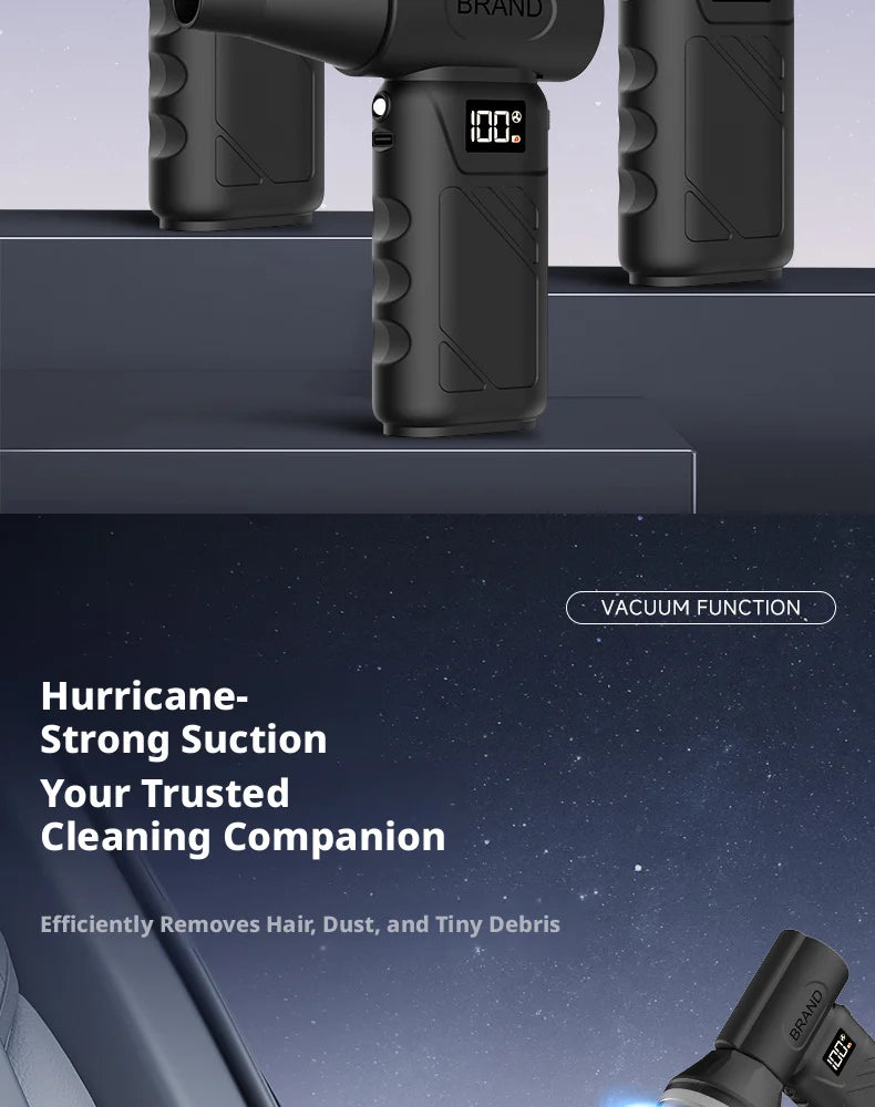 Soplador de aire turbo 5 en 1 inalámbrico, 680000 RPM y batería 10000 mAh