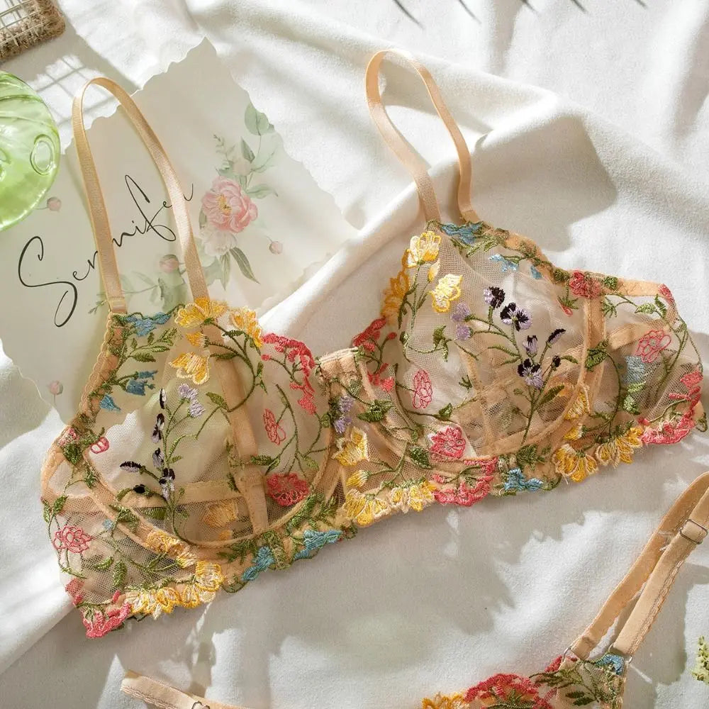 Conjunto de Lencería Floral de 2 Piezas