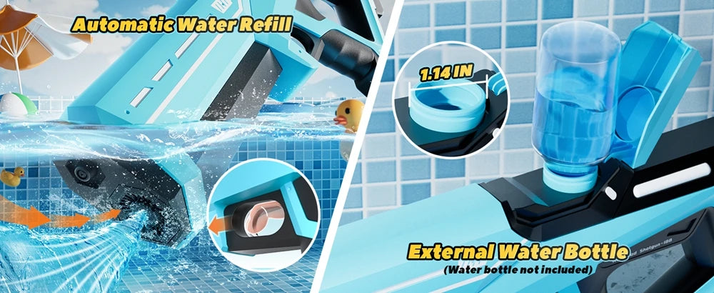 Pistola de Agua Eléctrica para Adultos, Potente Pistola de Agua Automática con Succión, Regalo de Verano, Juego para Playa, Piscina, Jardín, Diversión al Aire Libre