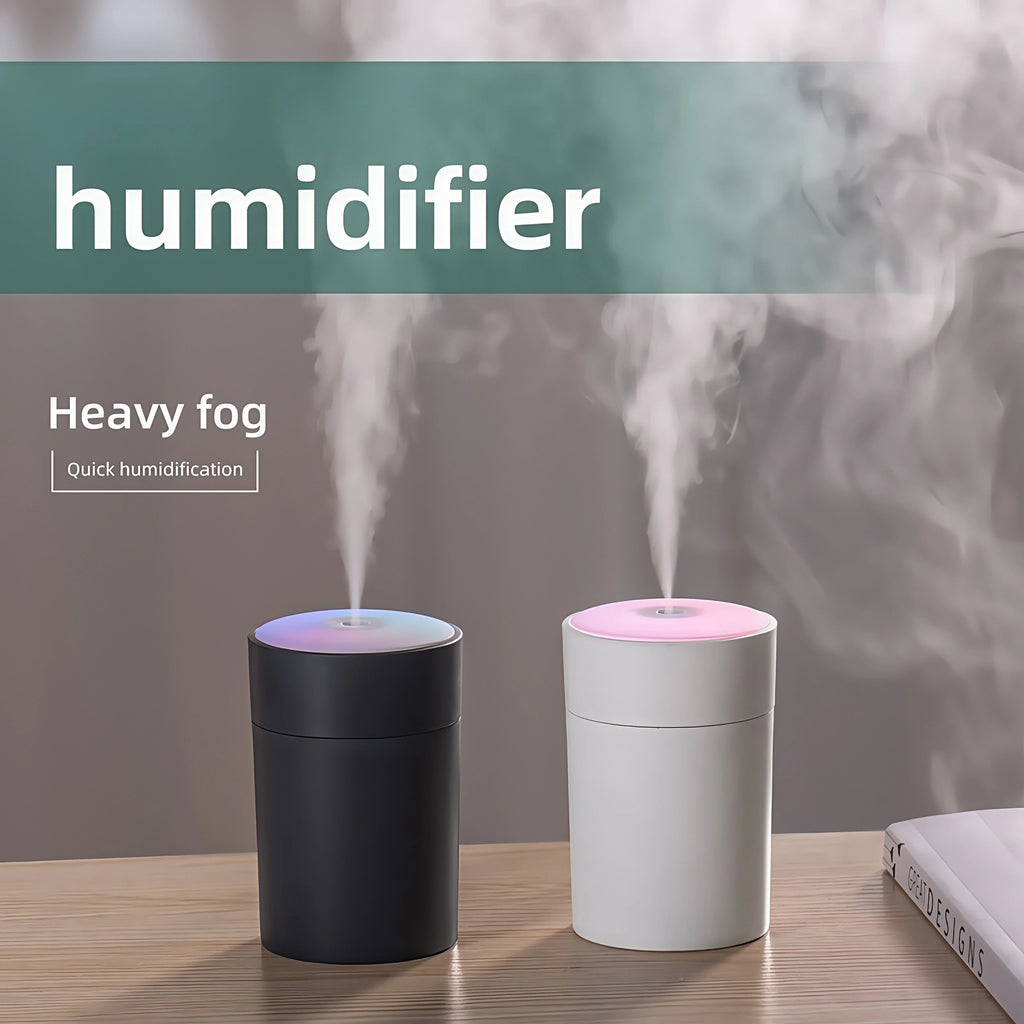 Humidificador ultrasónico USB 200ml con luz LED y difusor de aromas para auto y hogar