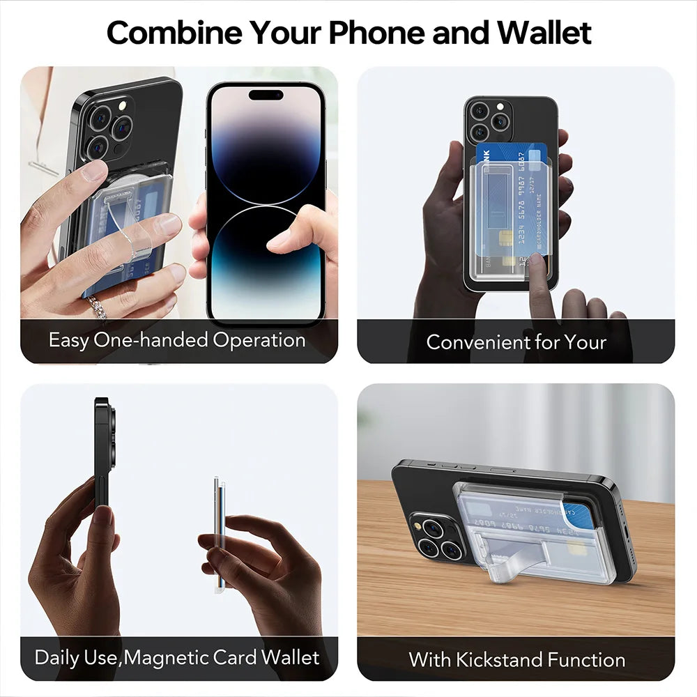Funda Magnética 2 en 1 con Tarjetero para iPhone 16 15 14 Pro Max 13