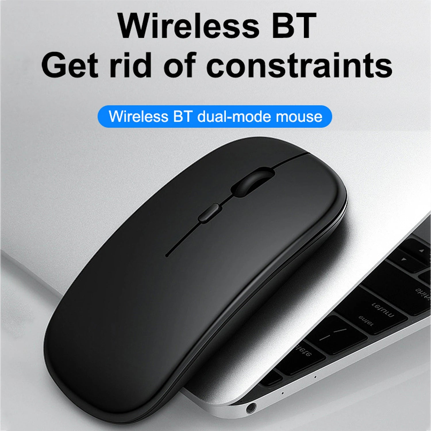 Ratón inalámbrico portátil compatible con Bluetooth 2,4 GHz modos duales ratón de ordenador con Nano receptor para Notebook PC portátil Macbook