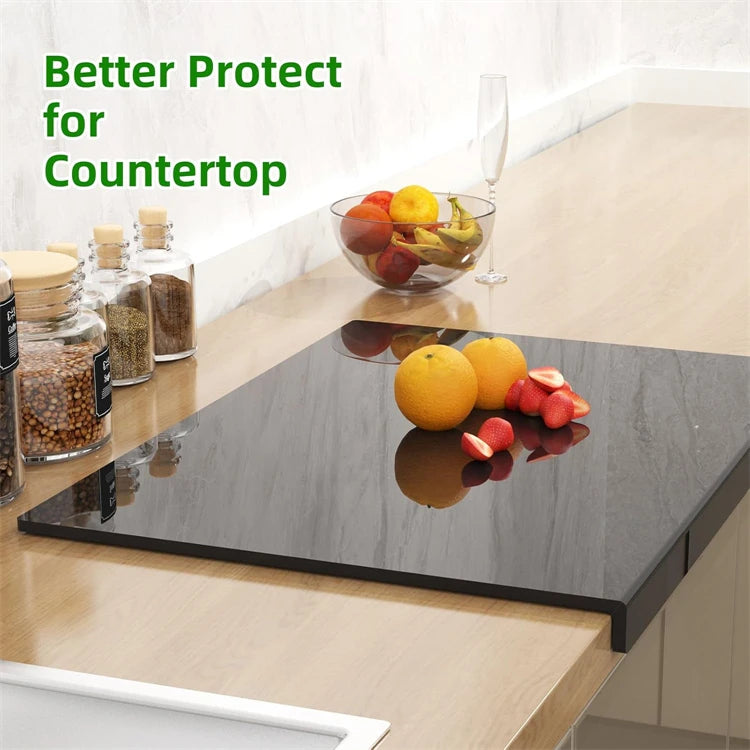 Tabla de cortar acrílica LMETJMA con labio, tabla de cortar antideslizante para Protector de encimera, tabla de cortar de cocina duradera JT324
