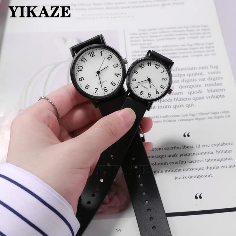 Reloj negro Simple, relojes de cuarzo para mujer, correa de silicona, reloj de pulsera de ocio para mujer, reloj de examen ligero de lujo para estudiantes, regalos