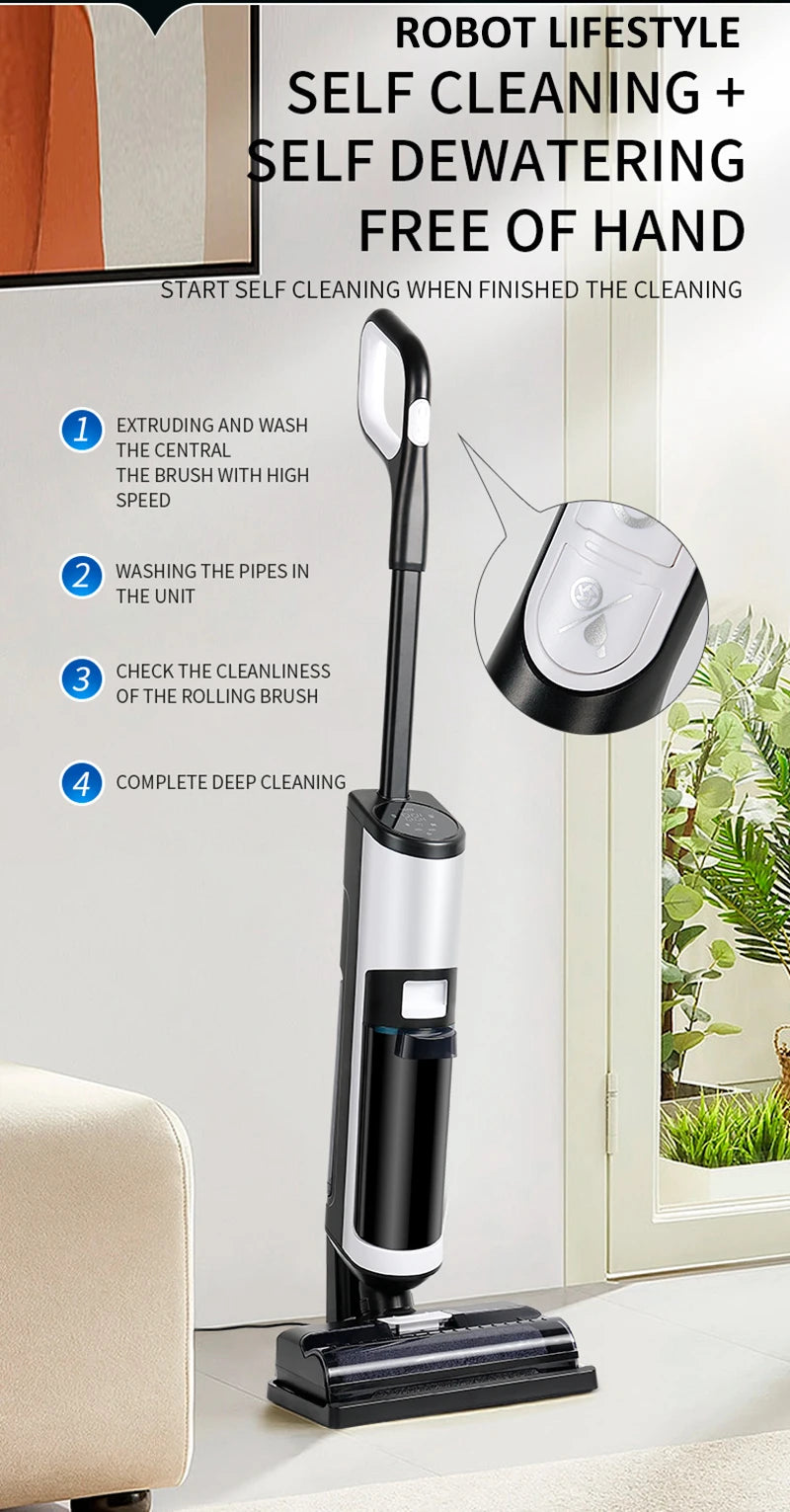 Aspiradora Inalámbrica en Seco y Húmedo RL8Pro, 14000Pa, Multisuperficie