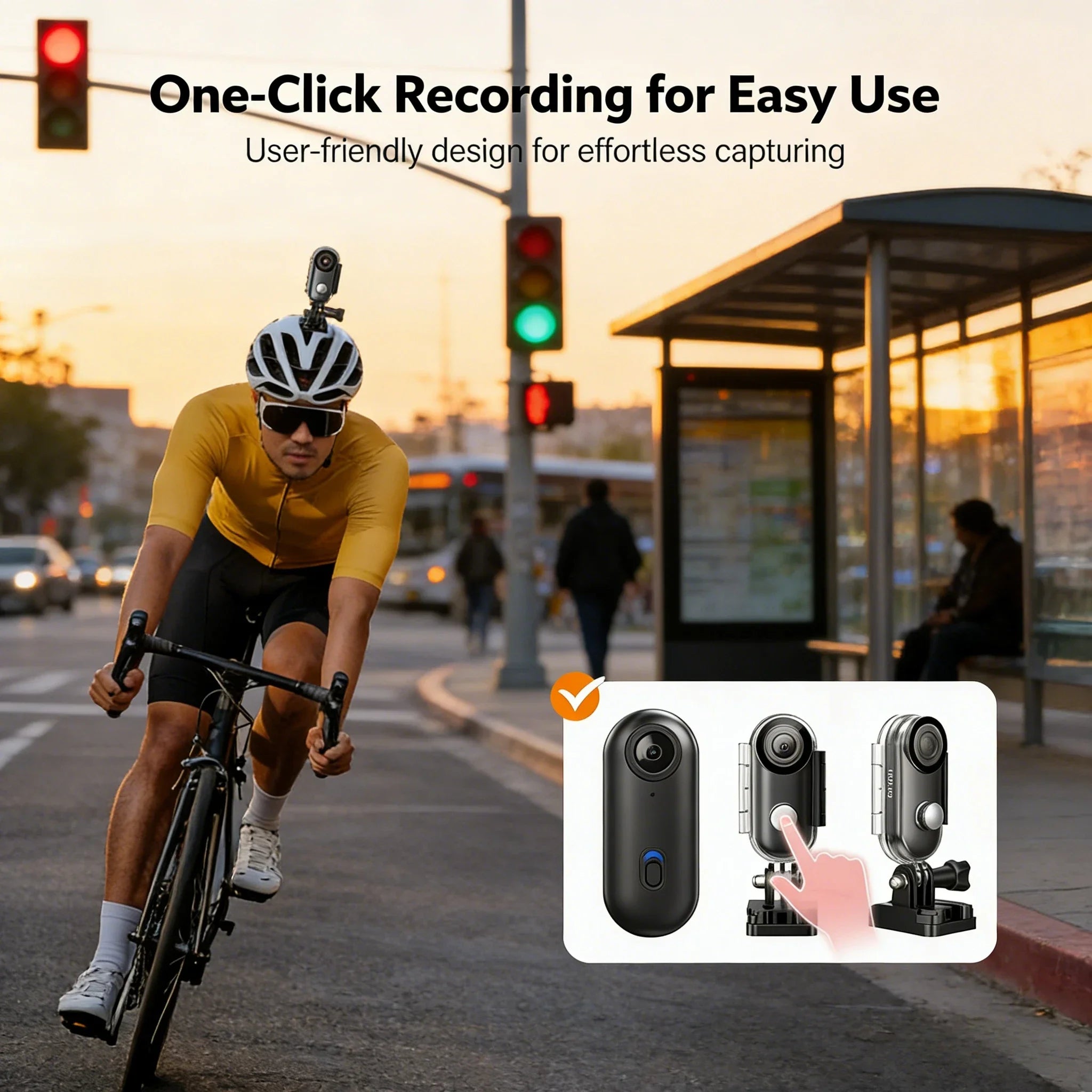 Cámara POV 4K WiFi Magnética para Ciclismo y Vlog