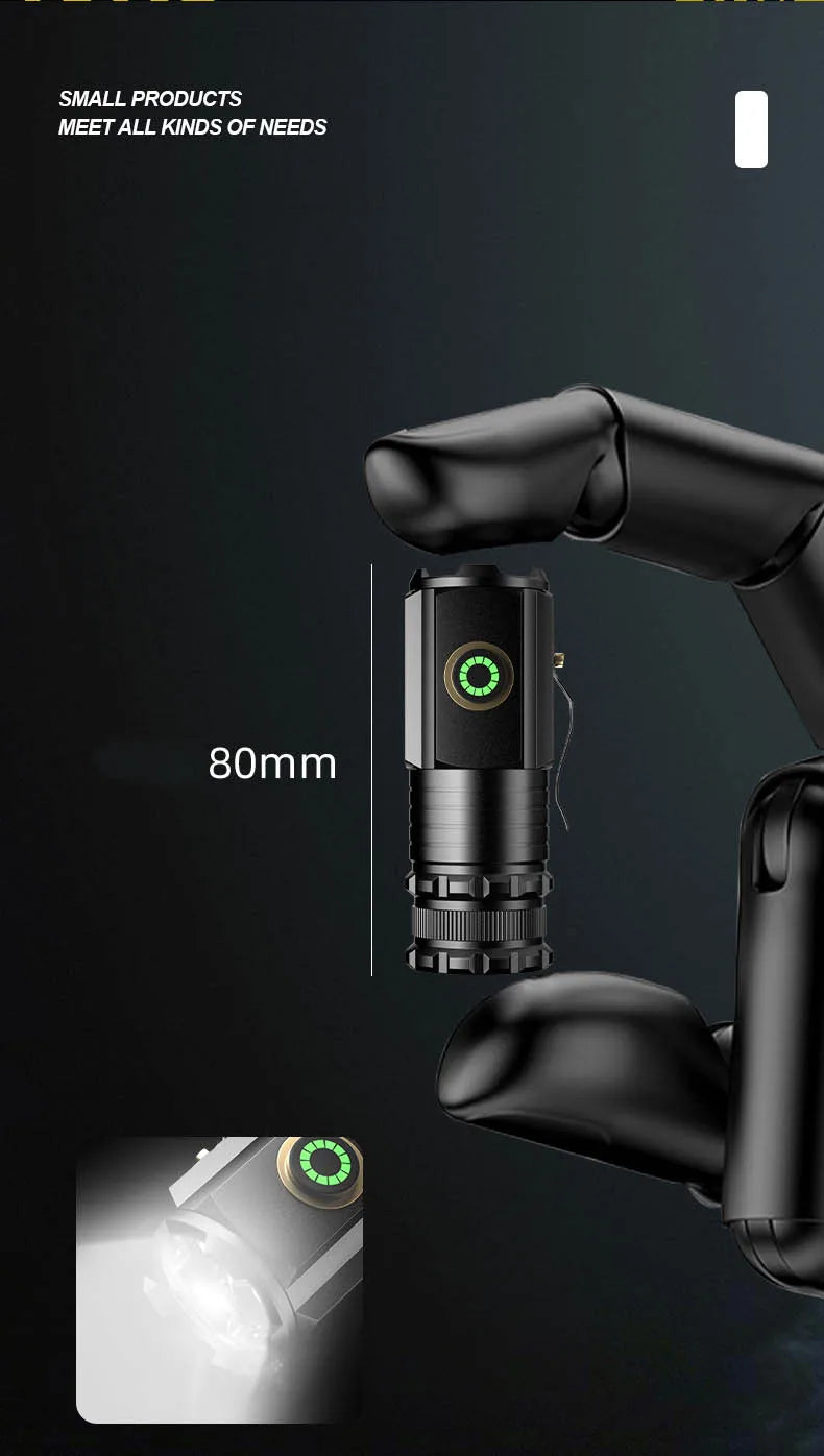 Mini Linterna LED de Aluminio EDC para Senderismo