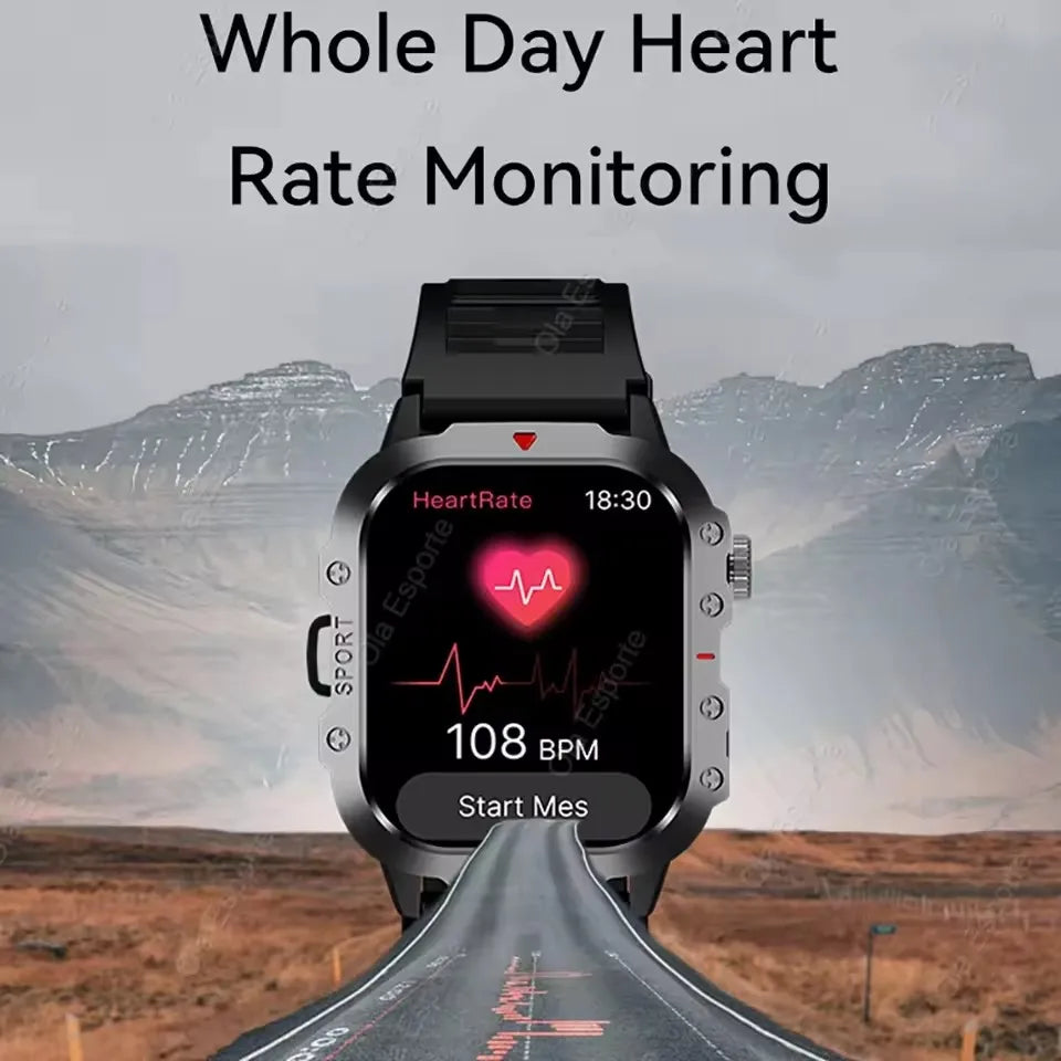 Nuevo reloj inteligente 2025 para hombre, relojes militares para exteriores con seguimiento GPS, llamadas telefónicas, reloj inteligente deportivo resistente al agua con ritmo cardíaco