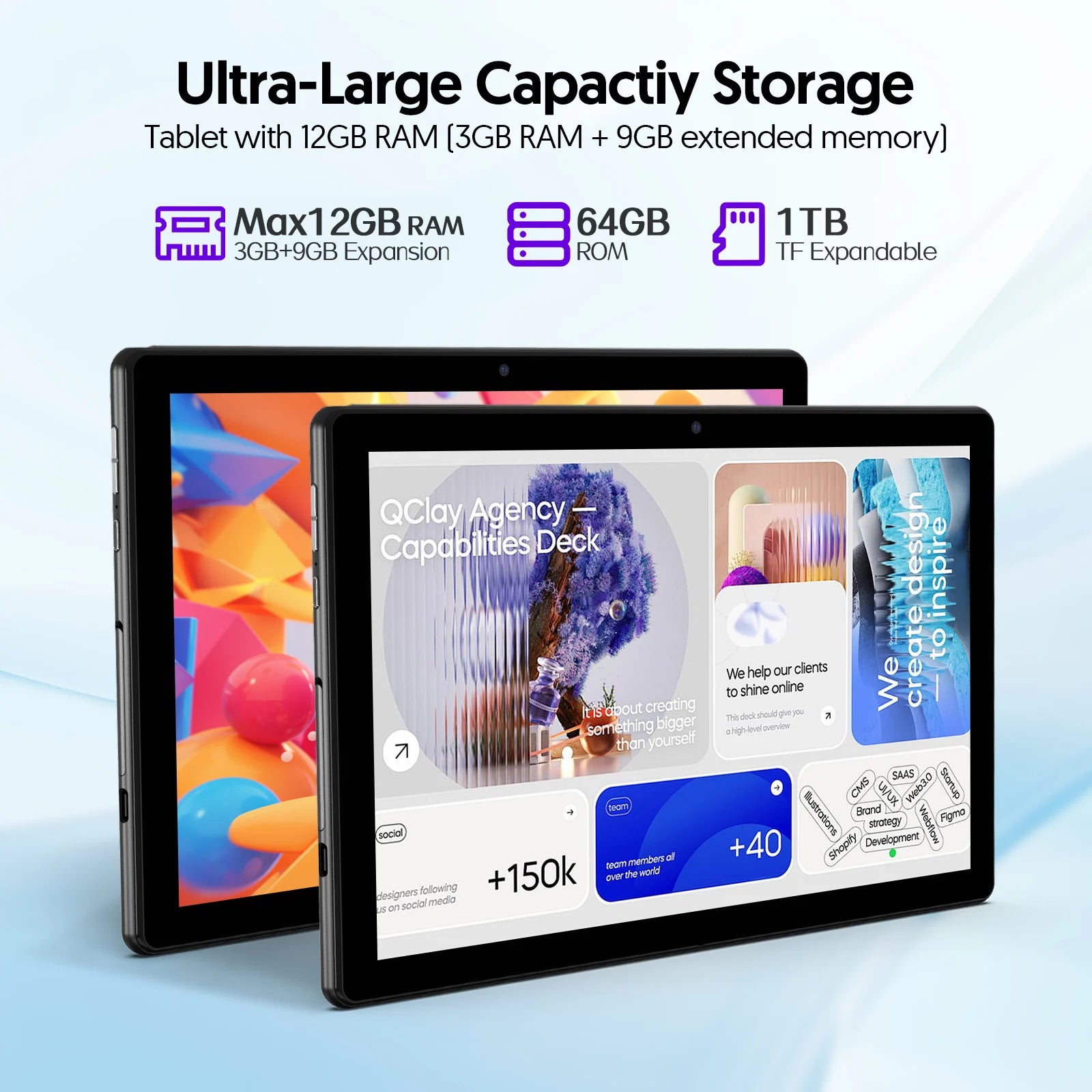 Modelo 2026 (Versión Mejorada) |   Tableta Android 16 de 10.1 Pulgadas |   Procesador de Cuatro Núcleos |   12GB (3GB + 9GB) de RAM + 64GB de ROM |   Wi-Fi 6