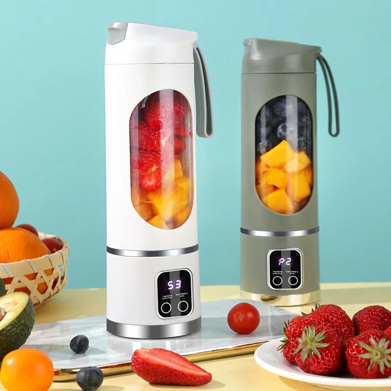 Licuadora Portátil Recargable 450ml con Expulsión de Pulpa