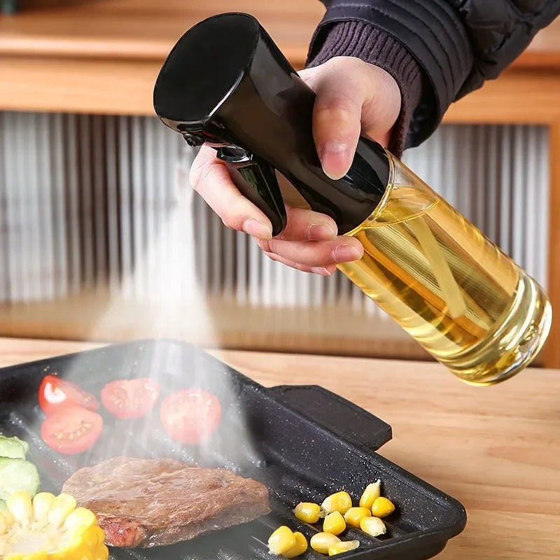 Spray de aceite para cocinar, botella dispensadora de aceite de oliva, pulverizador, niebla, vinagre de aceite de calidad alimentaria reutilizable, botella pulverizadora, accesorios de cocina