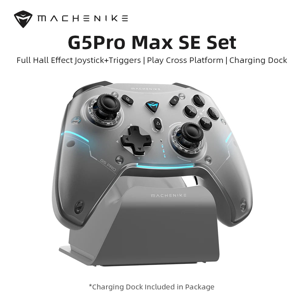 MACHENIKE-controlador de juegos G5Pro Max SE con base de carga, Joysticks de efecto Hall opcionales, activadores, luz RGB, inalámbrico