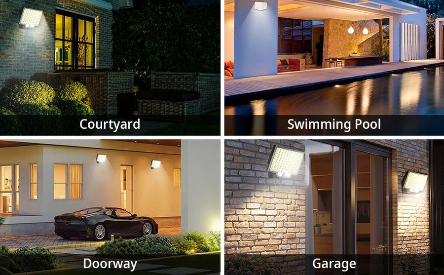 Lámpara Solar LED con Sensor de Movimiento para Jardín y Exterior