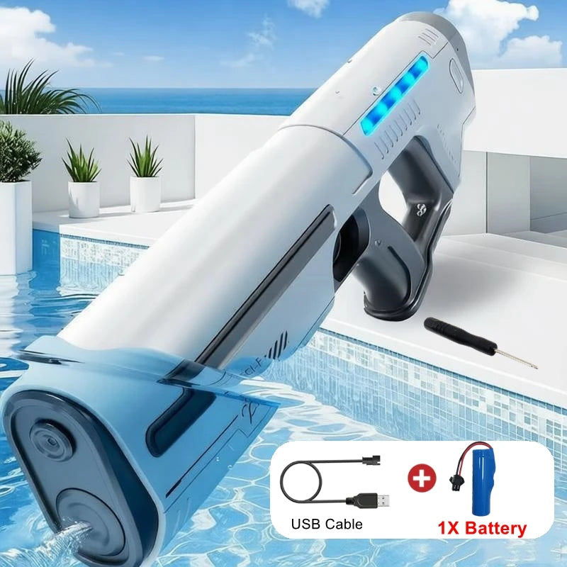 Pistolas de Agua Eléctricas Totalmente Automáticas para Adultos, Potentes, de Gran Capacidad, Juguete de Verano para Juegos al Aire Libre