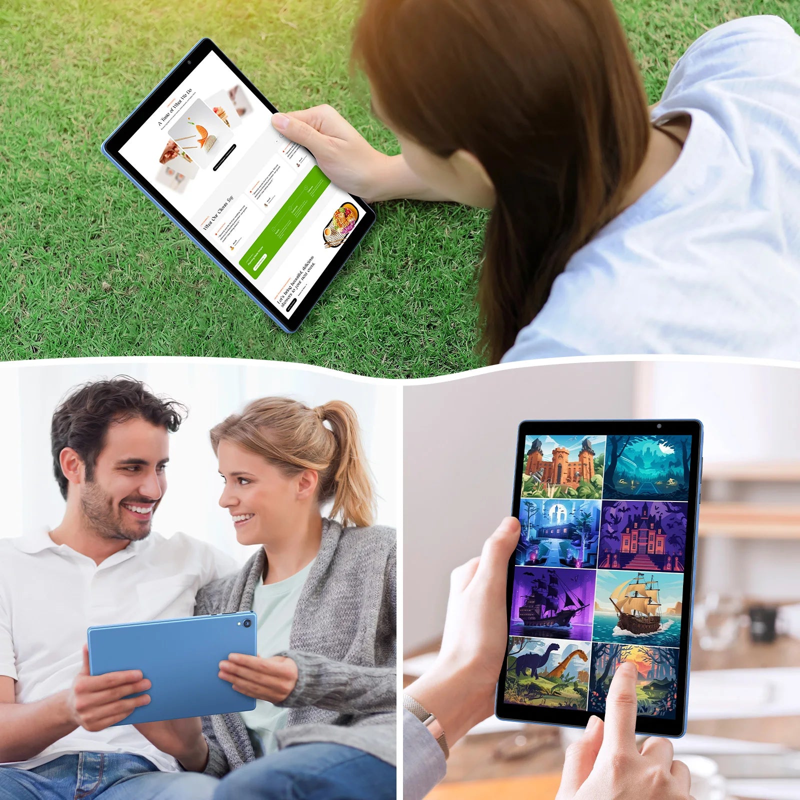 Tablet BAKEN Android 14 de 10 pulgadas, quad-core, 4GB RAM, 32GB, WiFi 5G