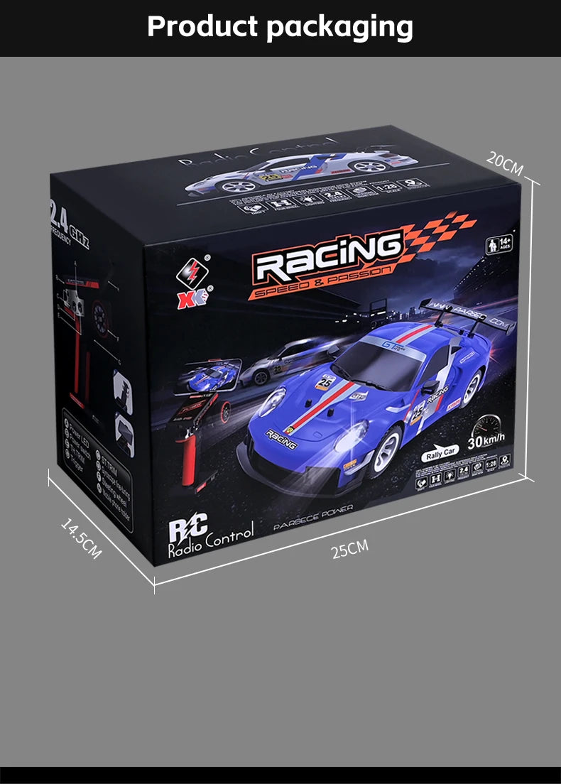 WLtoys 284019-A 284191 1:28 2,4G RC coche con luces LED 4WD Gyro 30 KM/H coche de Control remoto todoterreno vehículo de deriva juguetes para chico