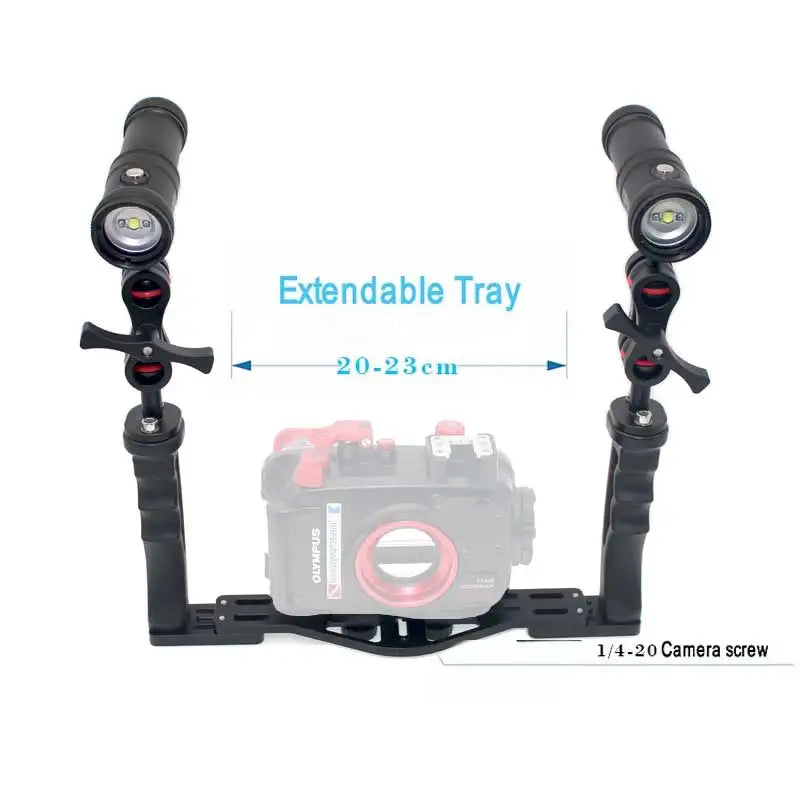 Kit de Soporte para Cámara Subacuática Nitescuba con Obturador y Luz de Video S18/V20 de 3600 Lúmenes para Fotografía Submarina