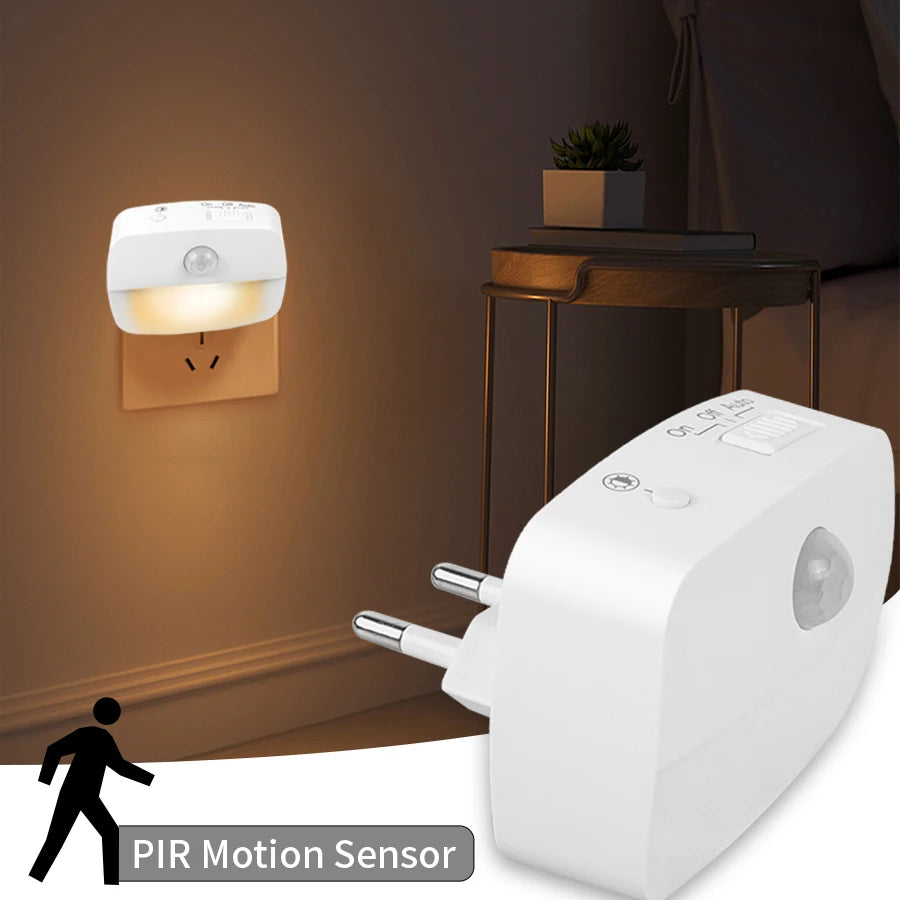 Luz LED Nocturna con Sensor de Movimiento para Enchufe