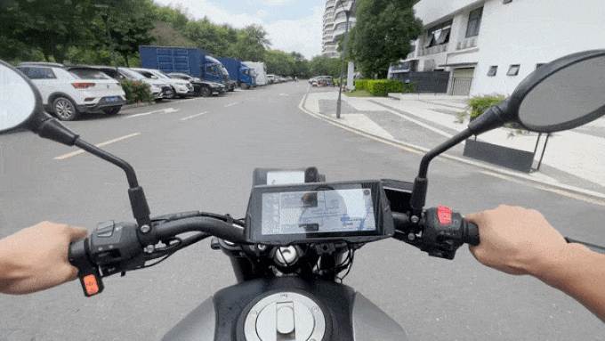 Spedal CL876 Gps inalámbrico para motocicleta, CarPlay/Android Auto, 6,86 pulgadas, 1080P, cámaras duales, grabación en bucle, monitoreo de presión de neumáticos