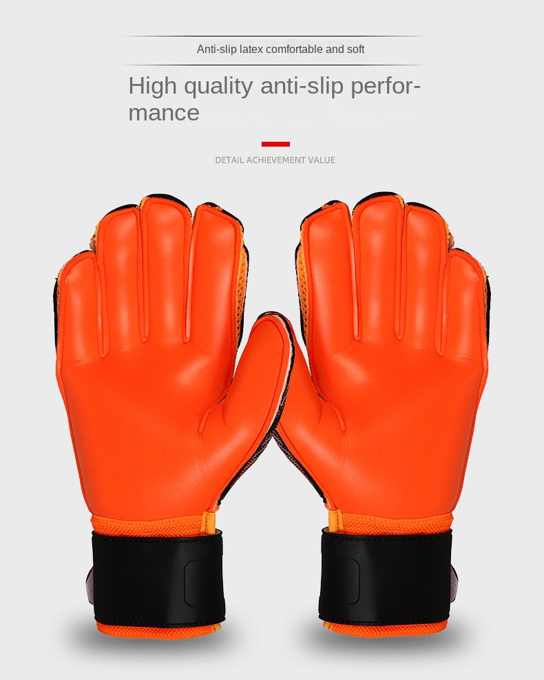 Guantes de portero de fútbol profesionales para niños y hombres, látex de 4mm con protección para los dedos, Protector de guantes de portero de fútbol para niños y adultos