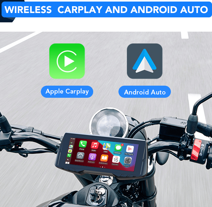 Spedal CL876 Gps inalámbrico para motocicleta, CarPlay/Android Auto, 6,86 pulgadas, 1080P, cámaras duales, grabación en bucle, monitoreo de presión de neumáticos