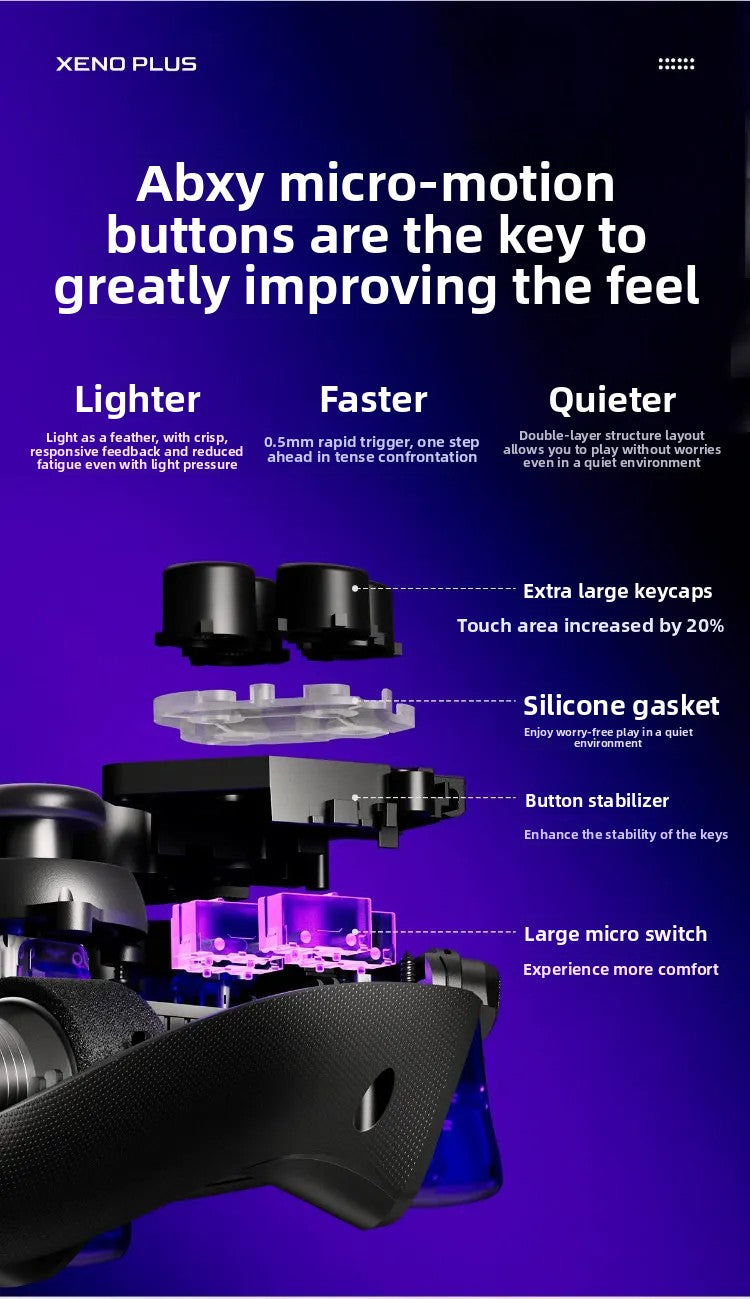 Control Inalámbrico para Juegos LeadJoy XENO Plus, Control de Movimiento FPS, Giroscopio, Joystick TMR, Compatible con PC, Switch2, Steam Deck, iOS, Android, Apex