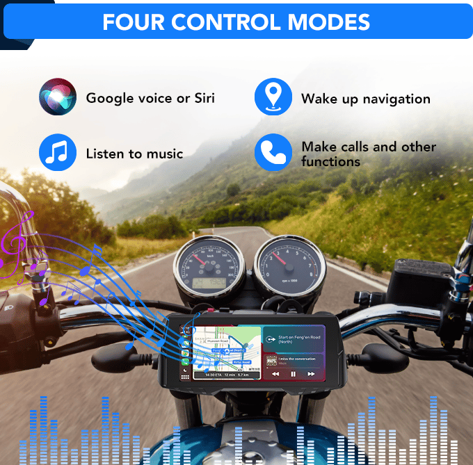 Spedal CL876 Gps inalámbrico para motocicleta, CarPlay/Android Auto, 6,86 pulgadas, 1080P, cámaras duales, grabación en bucle, monitoreo de presión de neumáticos
