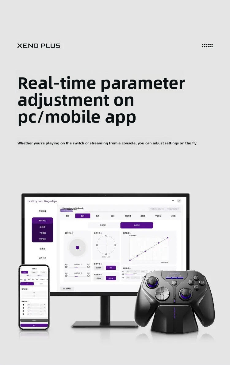 Control Inalámbrico para Juegos LeadJoy XENO Plus, Control de Movimiento FPS, Giroscopio, Joystick TMR, Compatible con PC, Switch2, Steam Deck, iOS, Android, Apex