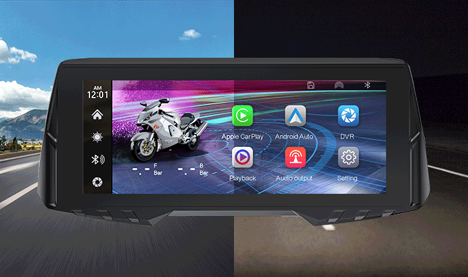 Spedal CL876 Gps inalámbrico para motocicleta, CarPlay/Android Auto, 6,86 pulgadas, 1080P, cámaras duales, grabación en bucle, monitoreo de presión de neumáticos