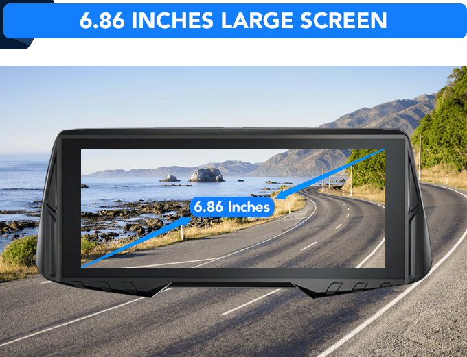 Spedal CL876 Gps inalámbrico para motocicleta, CarPlay/Android Auto, 6,86 pulgadas, 1080P, cámaras duales, grabación en bucle, monitoreo de presión de neumáticos
