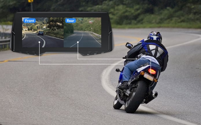 Spedal CL876 Gps inalámbrico para motocicleta, CarPlay/Android Auto, 6,86 pulgadas, 1080P, cámaras duales, grabación en bucle, monitoreo de presión de neumáticos